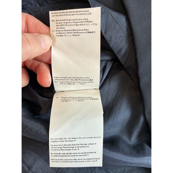 Hugo Boss Vilina Skirt Women 10 Dark Navy Wool Career Closet Staple Office Siren - Picture 7 of 13